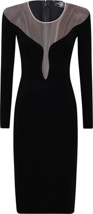 MUGLER Dames, Jurken, Zwart, Maat: 2XS Polyamide