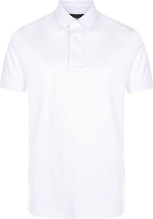 Emporio Armani embroidered-logo polo shirt - men - Lyocell/Cotton - L - White