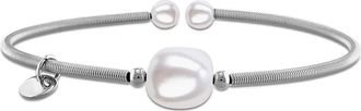 Delmar Cultured Pearl Bangle Bracelet in Silver at Nordstrom Rack