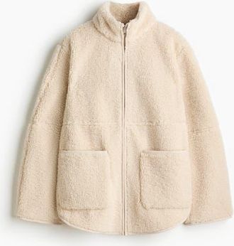 H&M Teddy Jacket in Light Beige at Nordstrom, Size Xx-Large