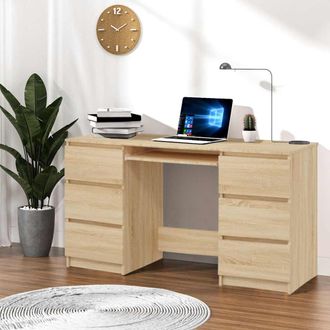 vidaXL Vidaxl - Escritorio Madera Contrachapada Color Roble Sonoma 140x50x77 Cm