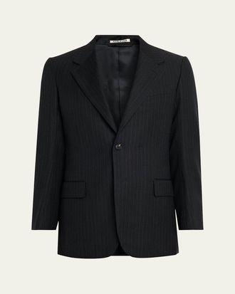 Auralee Mens Wool Hairline Stripe Two-Button Sport Coat