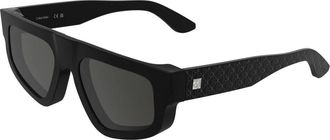 Calvin Klein Sunglasses, unisex, Black, Size: 54 MM Emblem Logo Modified Rectangle Sunglasses