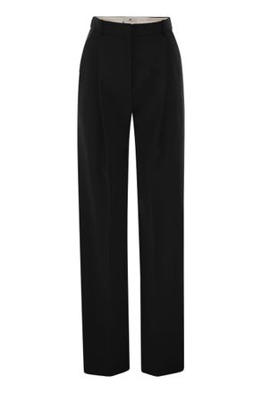 Elisabetta Franchi Crepe Trousers With Satin Details
