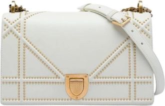 Dior Pre-owned Medium Diorama Flap Bag - Dames - Vintage Schoudertas - Wit - ONE Size - Leer - Vintage