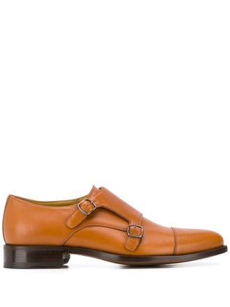 Scarosso monk strap shoes - men - Calf Leather/Leather/Leather - 40 1/2 - Brown