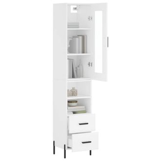Berkfield Home Highboard White 34.5x34x180 cm Engineered Wood