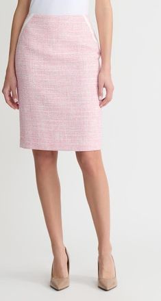 Kasper Textured Zip Pencil Skirt in Pink Perfection Multi at Nordstrom, Size 16P