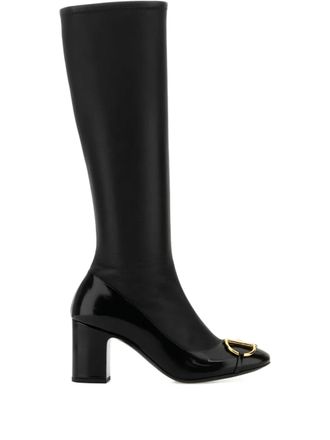Gucci 70mm leather boots - women - Calf Leather/Calf Leather/Calf Leather/Rubber - 38 - Black