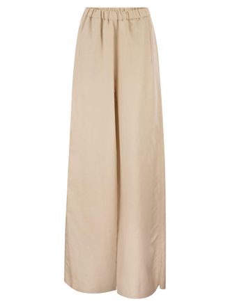 Max Mara Mxmoro Linen And Silk Wide Leg Trousers
