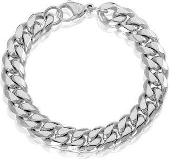 Crucible Jewelry Crucible Los Angeles Mens 12mm Stainless Steel Curb Bracelet