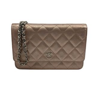 Chanel Pre-owned Portemonnee met ketting (Woc) - Dames - Pre-owned - Geel - Maat: ONE Size Leer