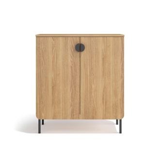 HERDASA Mueble almacenaje zapatero roble dorado 90x80x34 cm