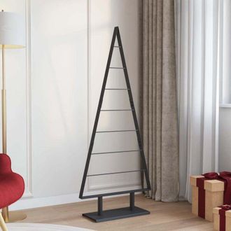 vidaXL &Aacute;rbol De Navidad De Metal Con Soporte Negro 150 Cm Acero