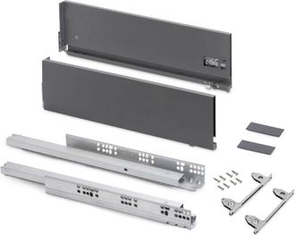 Emuca Caj&oacute;n Exterior Vertex Con Regulaci&oacute;n 3d De Altura 178mm, 40kg, Profundidad 550mm, Acero, Gris Antracita - Emuca