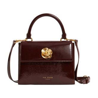 Ted Baker Handbags, female, Brown, Size: ONE SIZE Rose Detail Mini Crinkle Bag