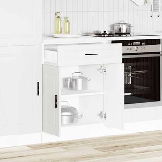 Berkfield Home Kitchen Base Cabinet&not;Porto White Engineered Wood