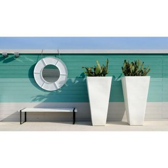 Slide Y-Pot Grigio elefante - 55/55 h 50 cm Vaso decorativo in polietilene originale Slide colorato giardino di design esterno interno bar ristorante hotel