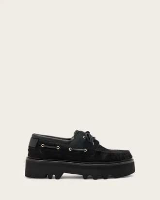 AllSaints Aastha Fur Boat Shoes