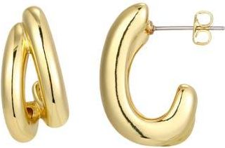 Adornia 14K Gold Plated Double Hoop Earrings at Nordstrom Rack