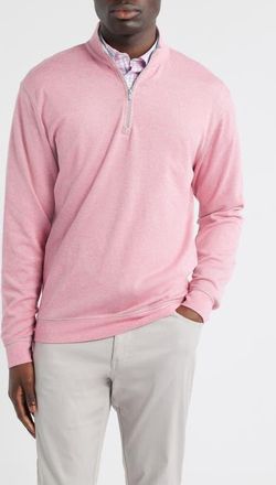 Johnnie-O Hanks Heathered Quarter Zip Pullover in Berry at Nordstrom, Size Xx-Large