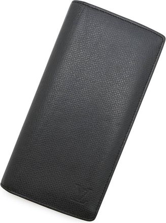 Louis Vuitton Taiga Black Noir Taiga Leather Long Wallet (Bi-Fold) (Pre-Owned)