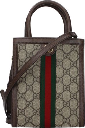 Gucci Damens Handtaschen Stoff Beige/Ebenholz