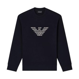 Emporio Armani Sweatshirts, male, Blue, Size: XL Crewneck Sweatshirt