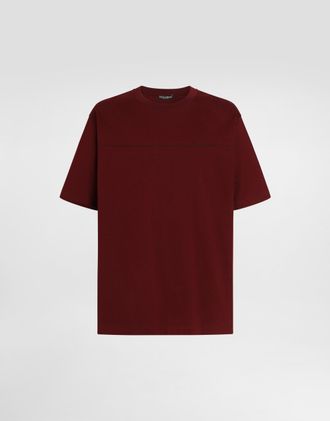 Dolce & Gabbana Cotton T-shirt With Logo - Man T-shirts And Polos Burgundy 44