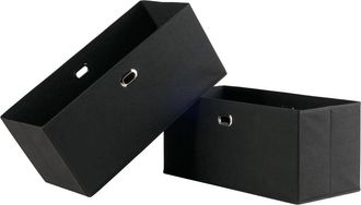 Winsome Torino 2-Pc Set Folding Fabric Baskets Black