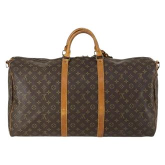 Louis Vuitton Vintage, unisex, Bruin, ONE Size, Leer, Pre-owned Keepall Bandouliere Bag