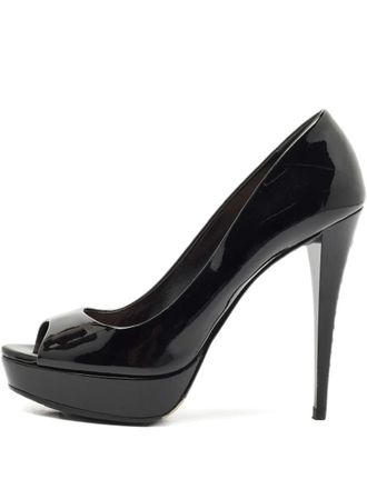 Miu Miu 120 mm pumps met plateauzool en open neus - Zwart