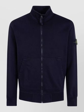 Stone Island zip front cardigan high collar side pockets