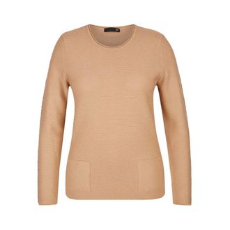Rabe Trui met ronde hals - Dames - Truien - Bruin - Maat: 2XL