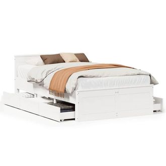 Berkfield Home Bed Frame Frame with Headboard White 120x190 cm Small Double Soli