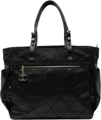 Chanel Pre-owned Paris Biarritz Tote Bag - Dames - Vintage Shopper - Zwart - ONE Size - Leer - Vintage