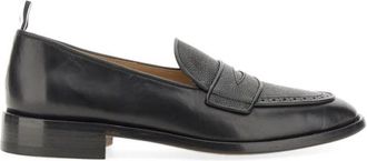 Thom Browne Penny Loafers met leren zool - Heren - Loafers - Zwart - 41 1/2 EU - Leer - Schoenen