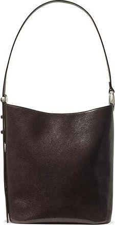 Kate Spade New York Halo Glazed Leather Bucket Womens Handbags Hot Fudge, Leather/Linen