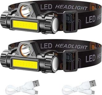OEM Paquete De 2 Linternas Frontales Led Recargables, Potentes Linternas Frontales Led Recargables, Linternas Frontales Recargables Para Ni&ntilde;os, Linternas 