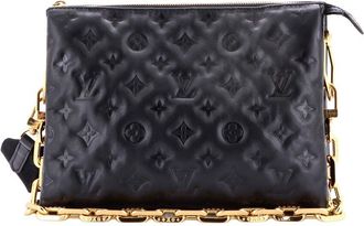 Louis Vuitton Black Monogram Embossed Lambskin Coussin Pm (Authentic Pre- Loved)