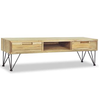 Berkfield Home TV Cabinet 120x35x35 cm Solid Teak in Brown | Size: 120 x 35 x 35 cm