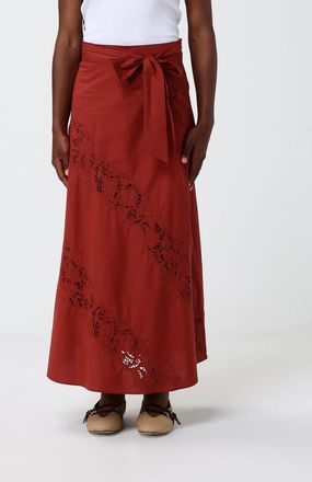 Twinset Gonna in cotone con inserti in macram&eacute; Twinset