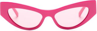 Dolce & Gabbana Eyewear Pink DG Logo Cat-Eye Sunglasses - Womens - Acetate