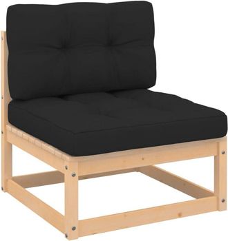 vidaXL Sof&aacute; Central Para Jard&iacute;n Y Cojines Madera Maciza Acacia Vidaxl