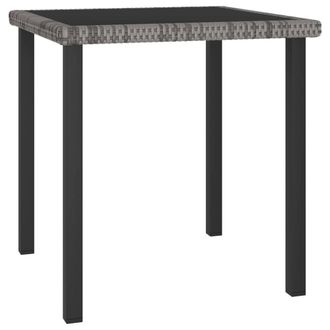 Berkfield Home Durable 3 Piece Outdoor Dining Set with Cushions Poly Rattan Grey