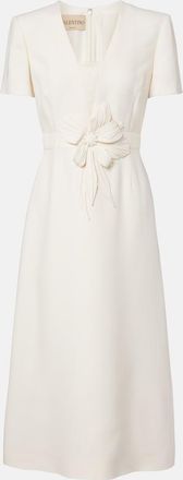 Valentino Crepe Couture floral-appliqu&eacute; midi dress