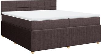 vidaXL Vidaxl - Cama Box Spring Con Colch&oacute;n Tela Marr&oacute;n Oscuro 200x200 Cm