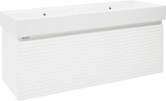 Puma Naturel Mueble De Ba&ntilde;o Con Lavabo Naturel Savona 118x43x44,8 Cm, Blanco Brillante (savona120biu2)