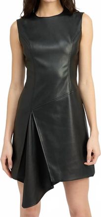 En Saison Mya Leather Mini Dress In Black