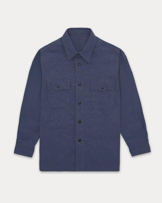 Fortela CPO 2.0 Cotton Overshirt with Corozo Buttons in Blue at Nordstrom, Size Xx-Large Eu